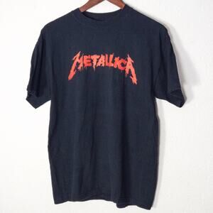 Metallica Band T-Shirt Men's Black 90s Heavy Metal Graphic Size M Grunge